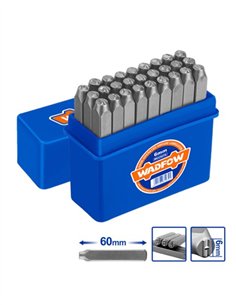 JUEGO 27 CINCELES MARCADORES ABECEDARIO 6MM WADFOW