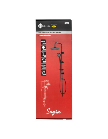 COLUMNA DE DUCHA NEGRA MODELO SAGRA