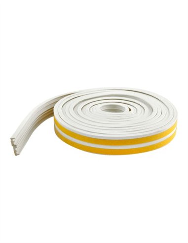 BURLETE CAUCHO PERFIL "E" 9MM/6M - BLANCO