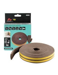 BURLETE CAUCHO PERFIL "E" 9MM/6M - MARRON