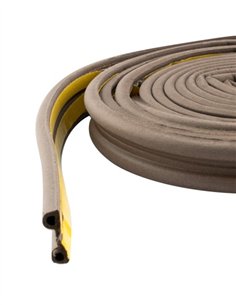 BURLETE CAUCHO PERFIL "P" 9MM/6M - MARRON 2