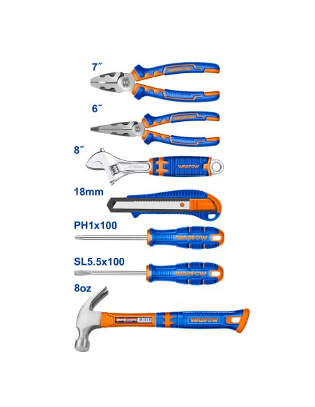 JGO. 7 PIEZAS HERRAMIENTAS MANUALES WADFOW