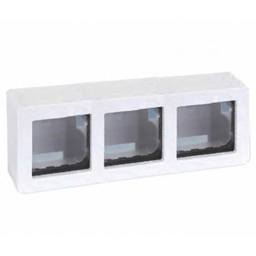 Caja de superficie blanca Simon 27 para 3  módulos anchos Simon 27831-35