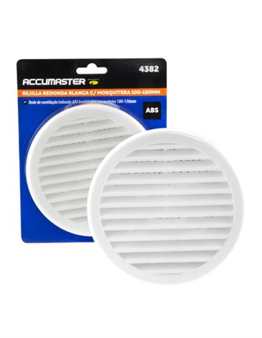 REJILLA REDONDA ABS BLANCA CON MOSQUITERA 100-130MM