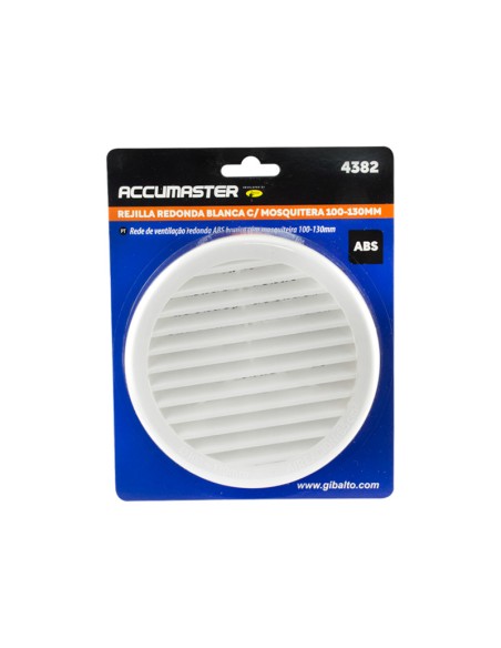REJILLA REDONDA ABS BLANCA CON MOSQUITERA 100-130MM