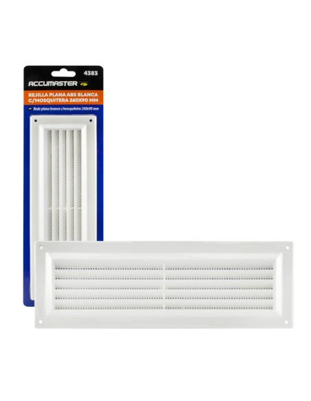 REJILLA PLANA ABS BLANCA C/MOSQUITERA 260X90MM