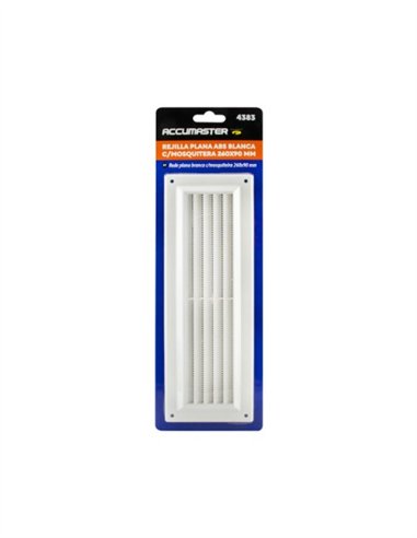 REJILLA PLANA ABS BLANCA C/MOSQUITERA 260X90MM