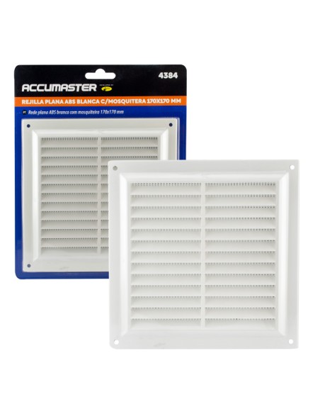 REJILLA PLANA ABS BLANCA C/MOSQUITERA - 170 X 170MM