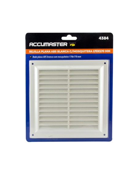 REJILLA PLANA ABS BLANCA C/MOSQUITERA - 170 X 170MM