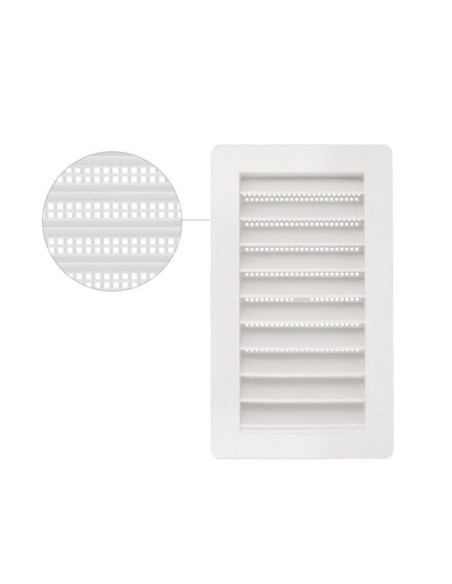 REJILLA DE EMPOTRAR ABS BLANCA C/MOSQUITERA 240X140MM