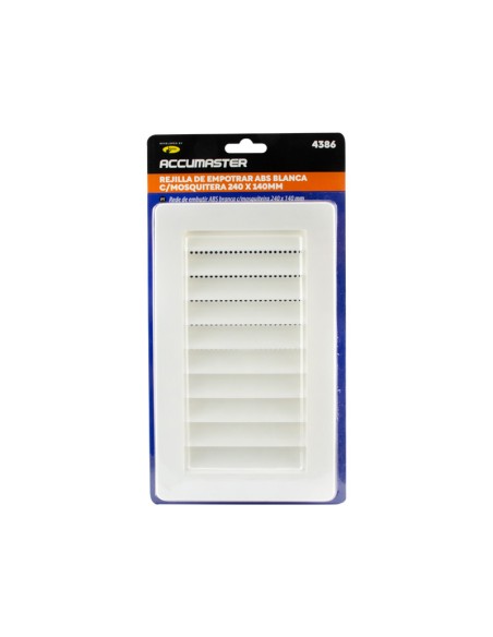 REJILLA DE EMPOTRAR ABS BLANCA C/MOSQUITERA 240X140MM