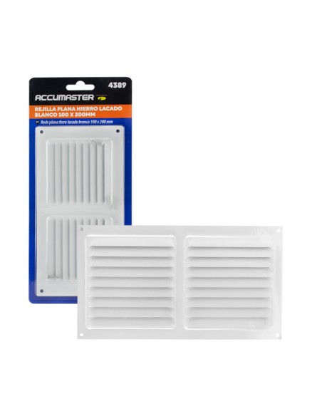 REJILLA PLANA HIERRO LACADO BLANCO - 100 X 200MM