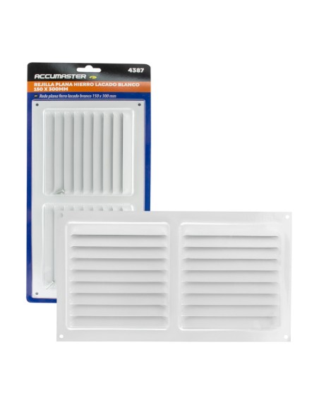 REJILLA PLANA HIERRO LACADO BLANCO - 150 X 300MM