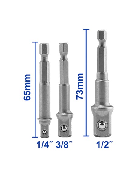 JUEGO 3 PZS ADAPTADORES HEXAGONALES WADFOW