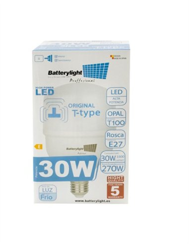 BOMBILLA ALTA POTENCIA TIPO-T 30W - 30W - 3200K