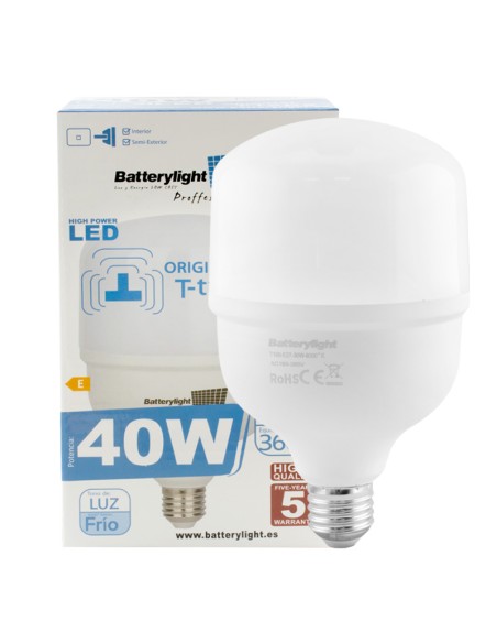 BOMBILLA ALTA POTENCIA TIPO-T 40W - 40W - 6500K
