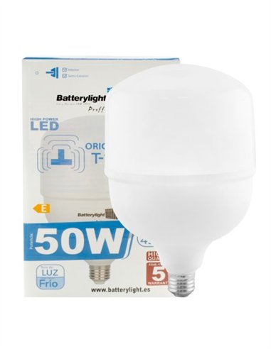 BOMBILLA ALTA POTENCIA TIPO-T 50W - 50W - 6000K