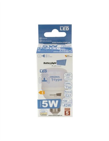 BOMBILLA ALTA POTENCIA TIPO-T 5W - 5W - 6000K LUZ FRÍA