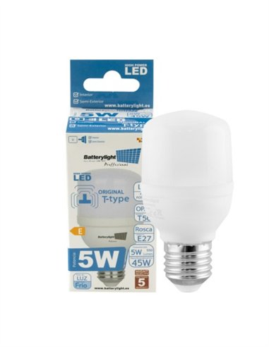 BOMBILLA ALTA POTENCIA TIPO-T 5W - 5W - 6000K LUZ FRÍA