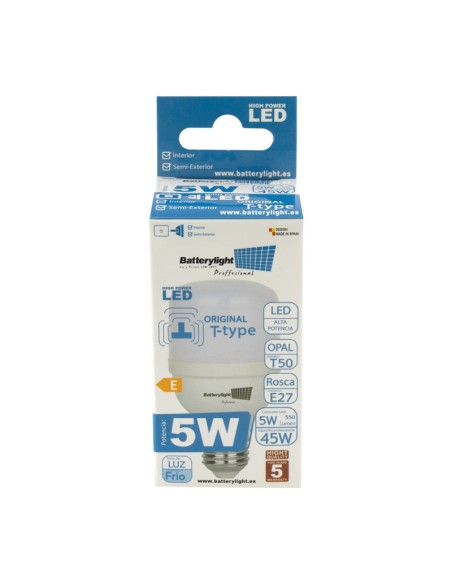 BOMBILLA ALTA POTENCIA TIPO-T 5W - 5W - 6000K LUZ FRÍA