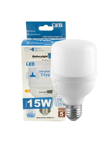 BOMBILLA ALTA POTENCIA TIPO-T 15W - 15W 3200K LUZ CÁLIDA
