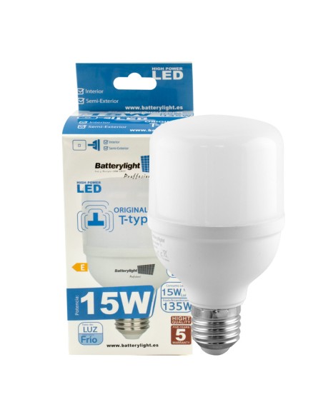 BOMBILLA ALTA POTENCIA TIPO-T 15W - 15W 3200K LUZ CÁLIDA