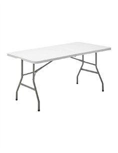 MESA PLEGABLE RECTANGULAR PLASTICO BLANCA LAUXA HOME 2