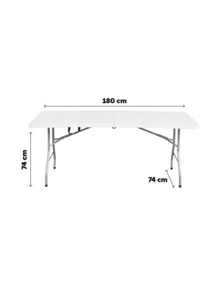 MESA PLEGABLE RECTANGULAR PLASTICO BLANCA LAUXA HOME