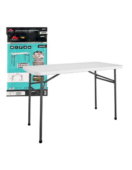 MESA RECTANGULAR PLASTICO BLANCA LAUXA HOME