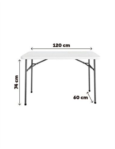 MESA RECTANGULAR PLASTICO BLANCA LAUXA HOME