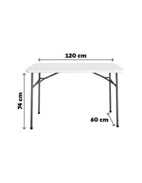 MESA RECTANGULAR PLASTICO BLANCA LAUXA HOME