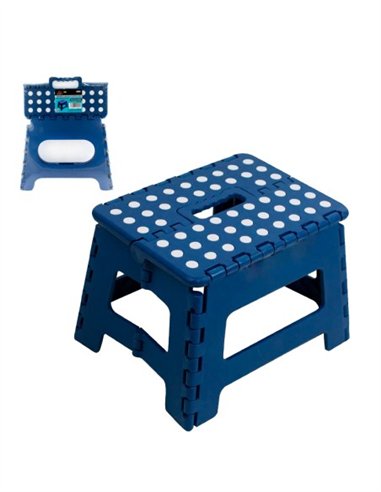 TABURETE PLEGABLE PLASTICO AZUL LAUXA HOME