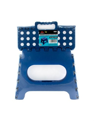 TABURETE PLEGABLE PLASTICO AZUL LAUXA HOME