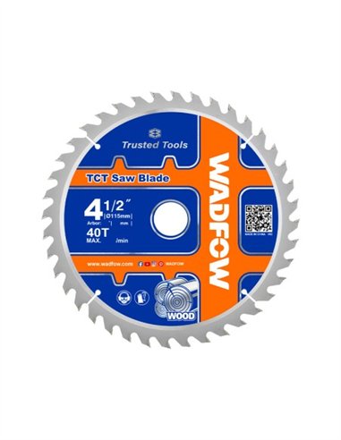 DISCO DE CORTE PARA MADERA 115X22.2MM/ 40T WADFOW