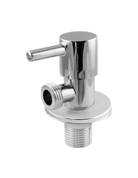 VALVULA ESCUADRA CROMO MANDO ABS - 1/2" - 1/2"
