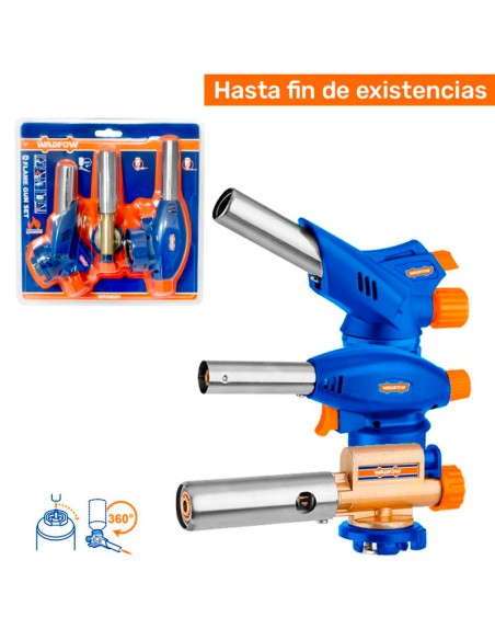 JUEGO 3 SOPLETES DE GAS WADFOW