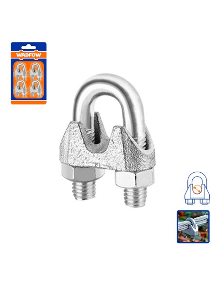 SUJETACABLES GALVANIZADO WADFOW - 8MM - BLISTER 2UDS