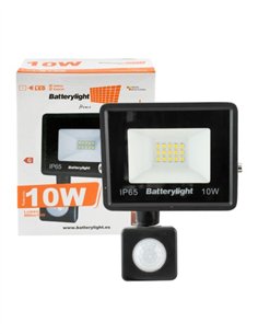 FOCO LED NEGRO C/SENSOR IP65 6000K - 10W -  6000K