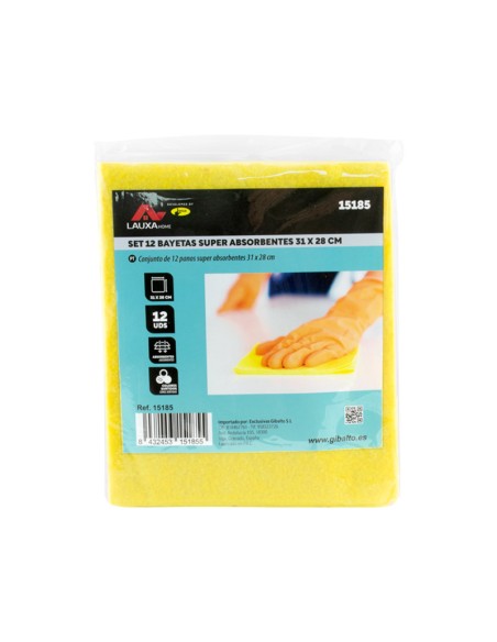 BAYETA SUPER ABSORBENTE 31x38CM 12 UDS