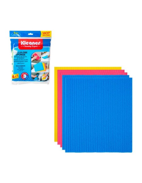PAÑO CELULOSA 18X20CM (PACK 5 UND) KLEANER