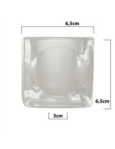 CUBO Glasschirm 7x7cm Öffnung 3cm matt 2