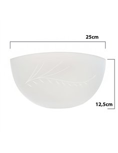 Vidro meia-lua curvo fosco 25cm 2