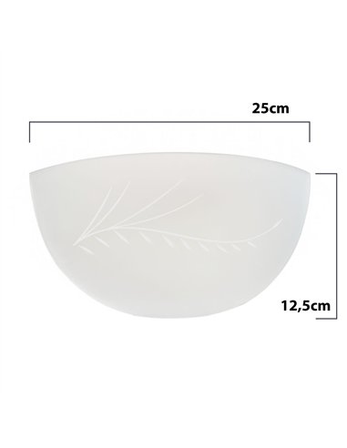 25cm matte curved crescent glass LB 529511