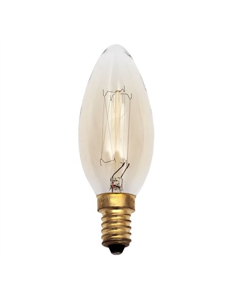 Bombilla Incandescencia Vintage Vela 25w E14 35dx96 Calida