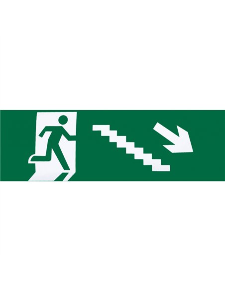 Adhesivo Salida Emergencia Escalera Derecha   Bajada 6,5x20x0,01 Cm