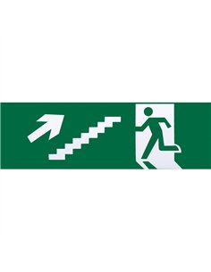 Adhesivo Salida De Emergencia Escalera Derecha Subida 6,5x20 Cm