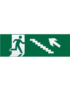 Adhesivo Salida De Emergencia Escalera Izquierda  Subida 6,5x20 Cm