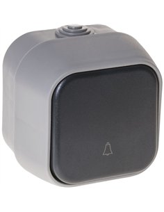 Pulsador Timbre Serie Bert  Ip54 Gris 7x7x5 Cm