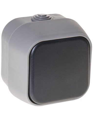 Comutador Bert 1 Tecla  Ip54 Gris 7x7x5 Cm