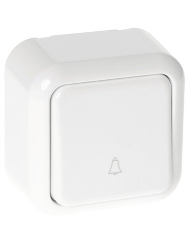 Pulsador Timbre  Ancient Blanco 6x6x3 Cm